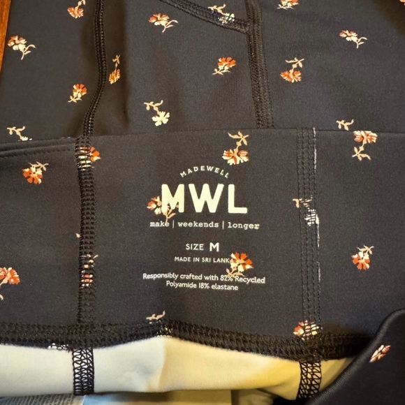 Madewell MWL Black Floral Print Bike Shorts - Picture 3 of 6